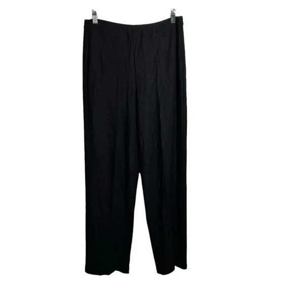 Eileen Fisher System size Medium Black straight leg pants knit pull on elastic - Picture 2 of 7